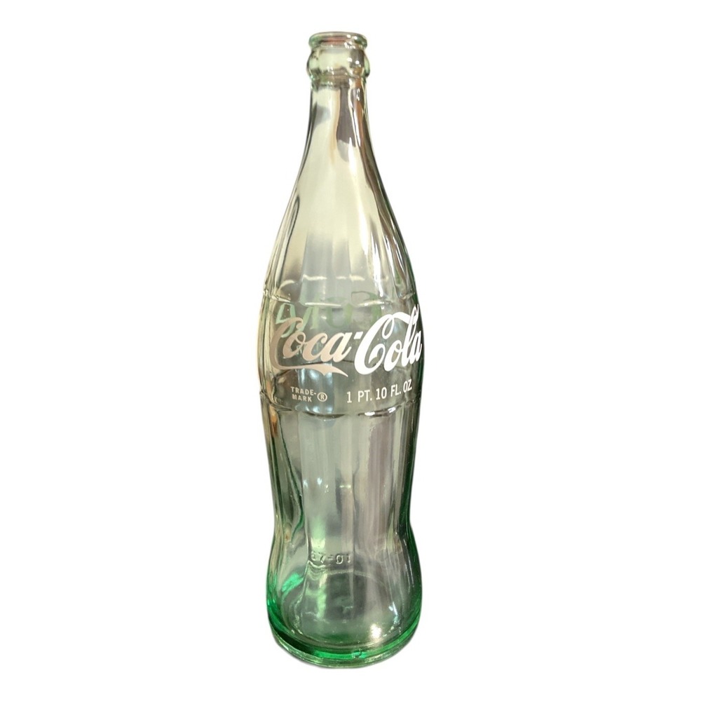 Vintage Coca Cola Green Glass Bottle 1 Pint 10 Fl Ozs Coke 1967 Original USA
